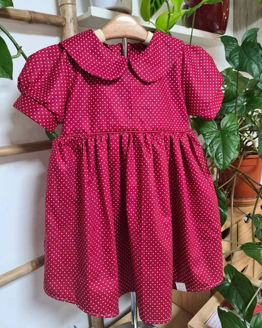 Robe manches courtes rouge